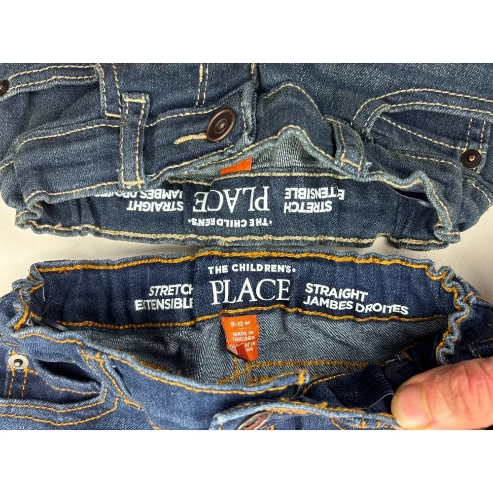 2 The Children's‎ Place Baby Boy 9 12 Mos Jeans Lot Stretch Straight 10